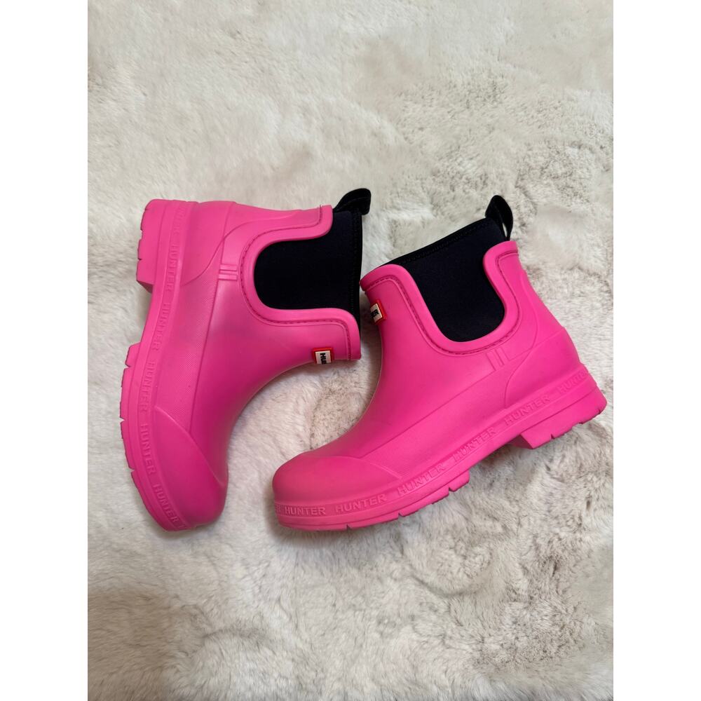 Hunter Pink Chelsea Rain Boots